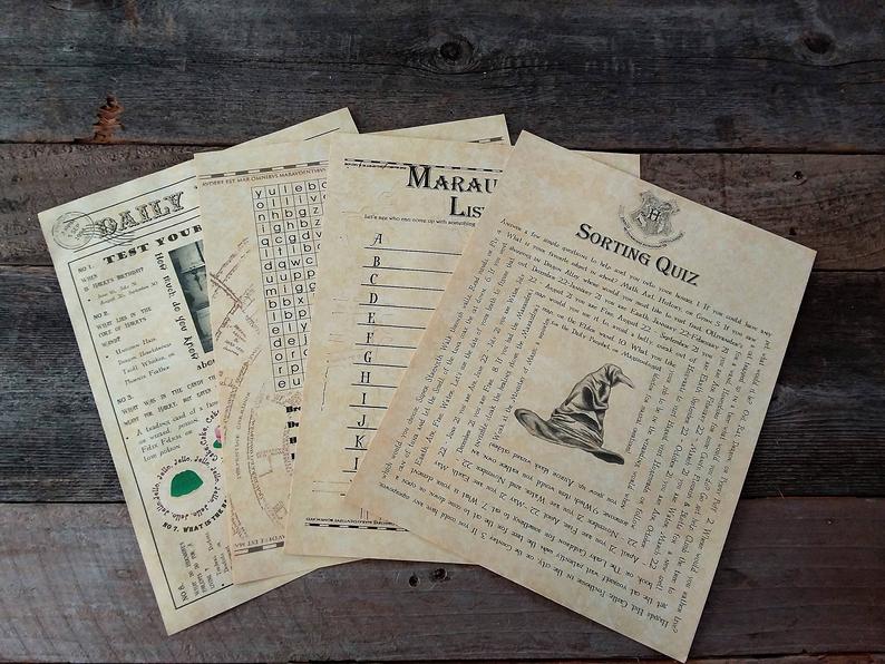 Printable Harry Potter games and quizzes