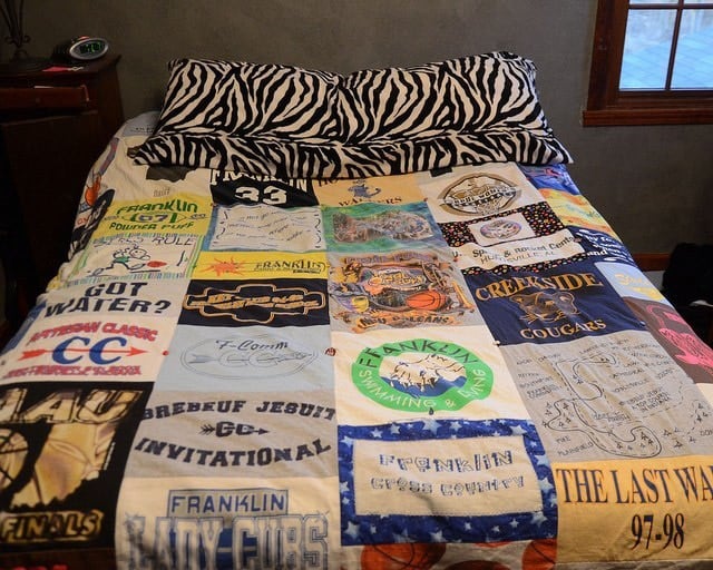 A t-shirt quilt and other graduation gifts