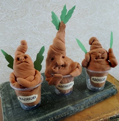 Mandrakes made during Harry Potter party games