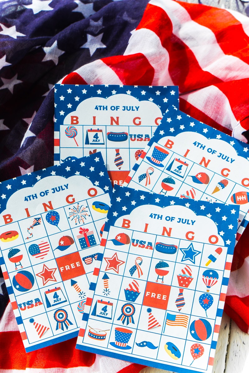 4th of July bingo cards