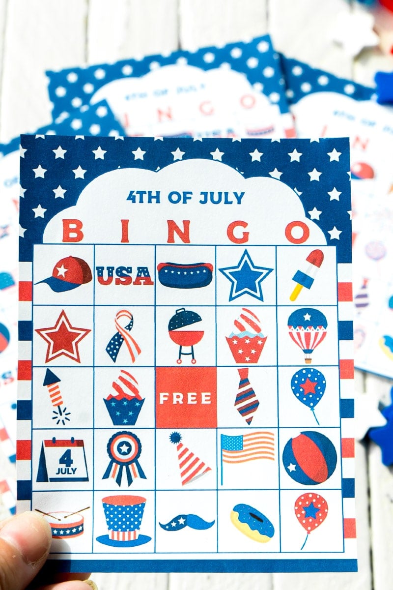 One 4th of July bingo card