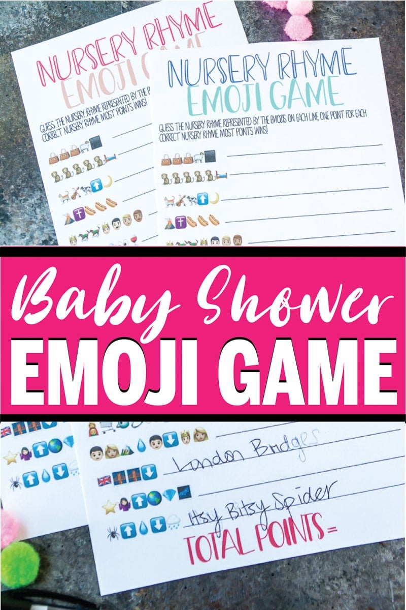 Free printable baby shower emoji games! Perfect for a baby shower party. Great for adults or even for teens at a baby shower!