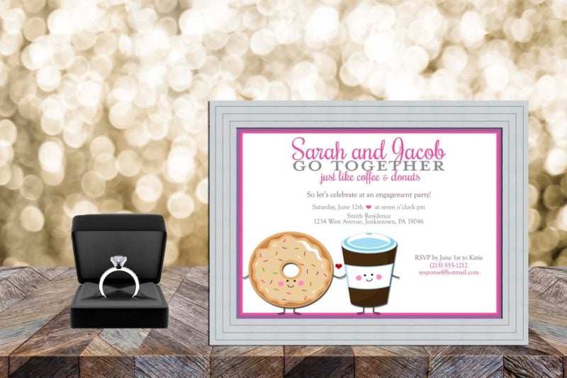 Donut party invitations for an engagement party