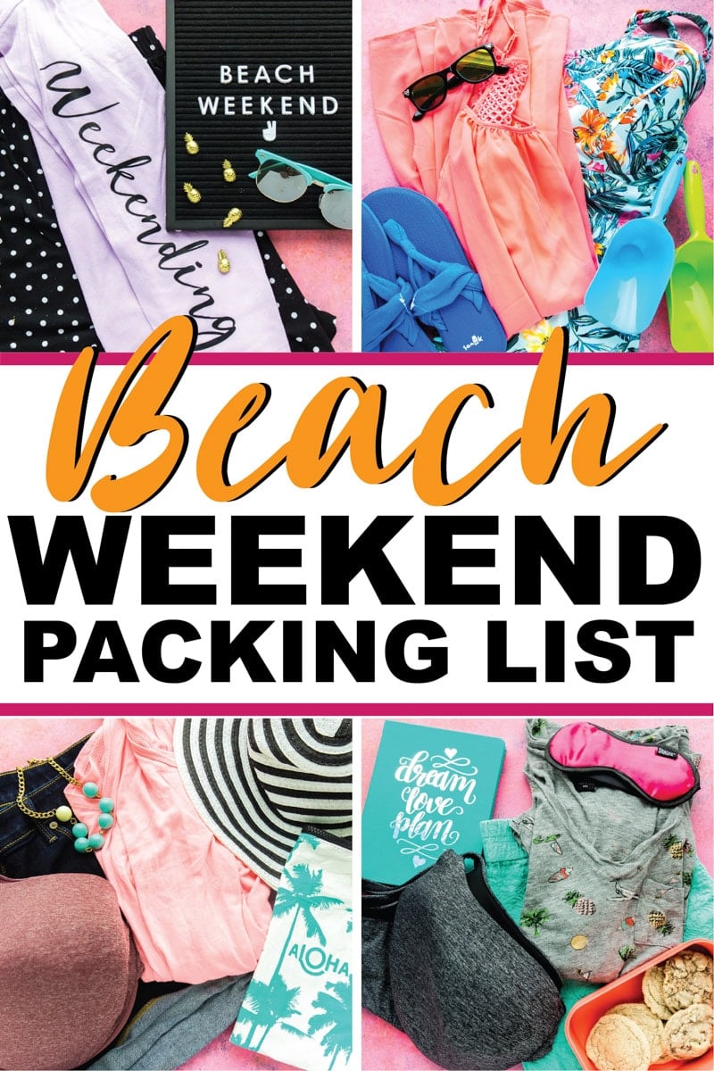 The ultimate summer beach weekend packing list! Perfect for kids, for teens, or for moms traveling with either! Pack it all in a carry on or check a suitcase even if you like to travel light.