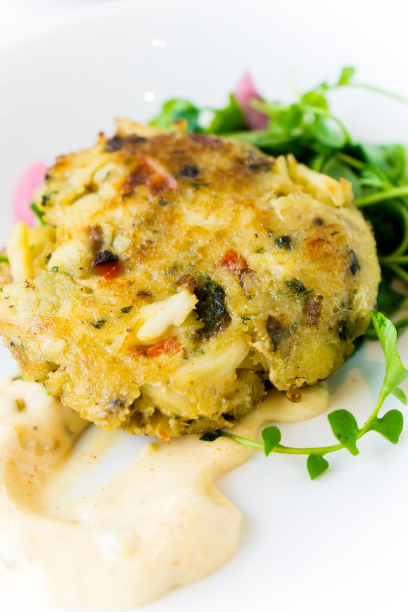 Crab cake at one of the best places to eat in Disney World