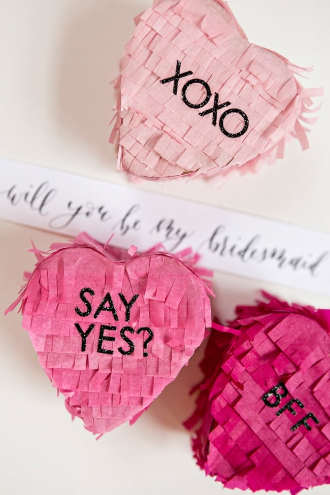 Pinatas for will you be my bridesmaid gifts