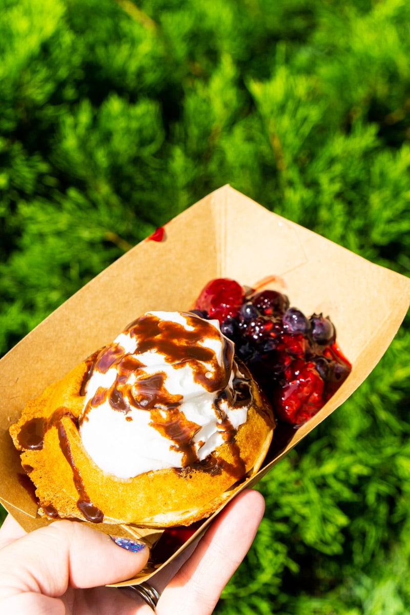 Belgian waffle from Disney food and wine festival