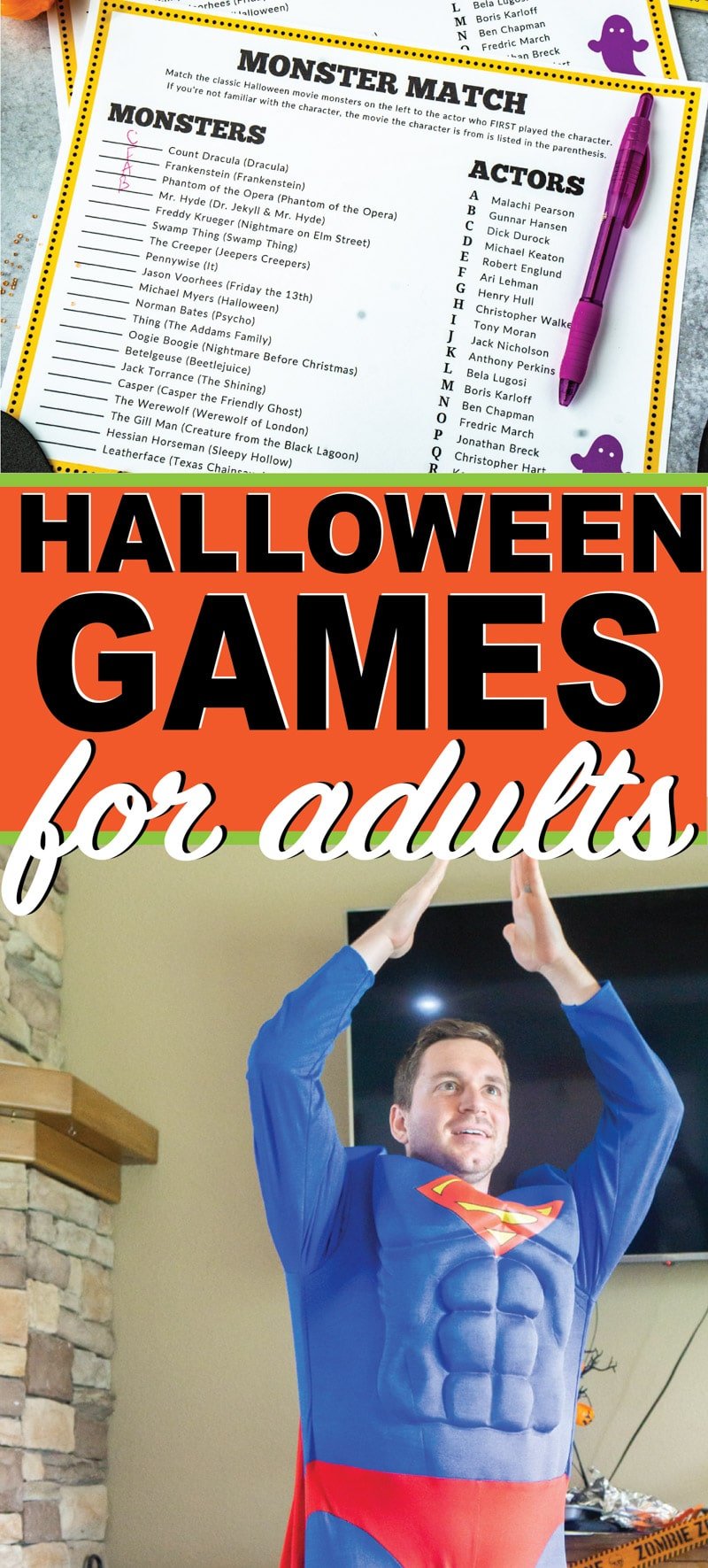 Monster Themed Halloween Games for Adults  Free Printables  - 65