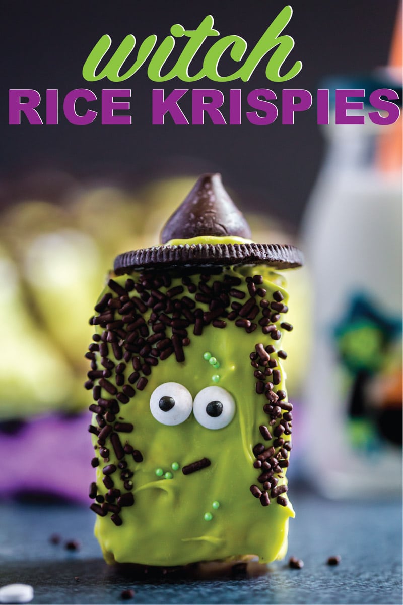 Witch shaped Halloween rice krispie treats