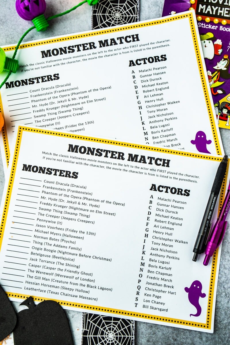 Printable adult Halloween games for adults