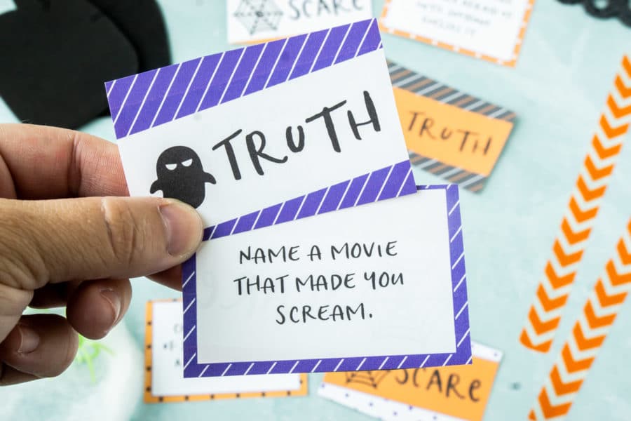Cards with Halloween truth or dare questions