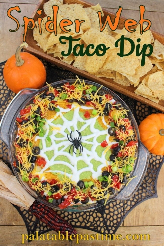 Spider web taco dip and other Halloween party food ideas