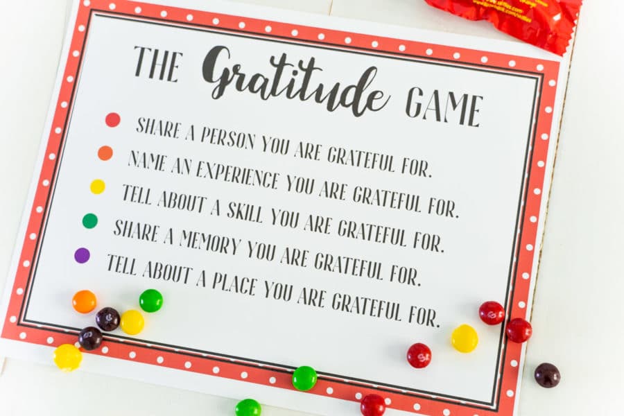 Free Printable Gratitude Skittles Game Play Party Plan