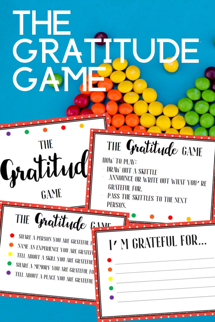 A free printable gratitude game for kids or for around the Thanksgiving table! One of the most fun Thanksgiving activities for families!