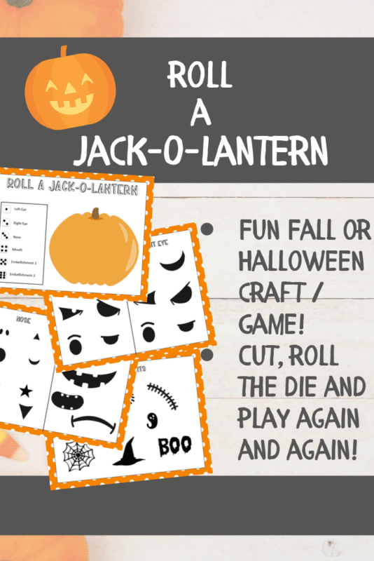 Printable roll a jack o lantern game