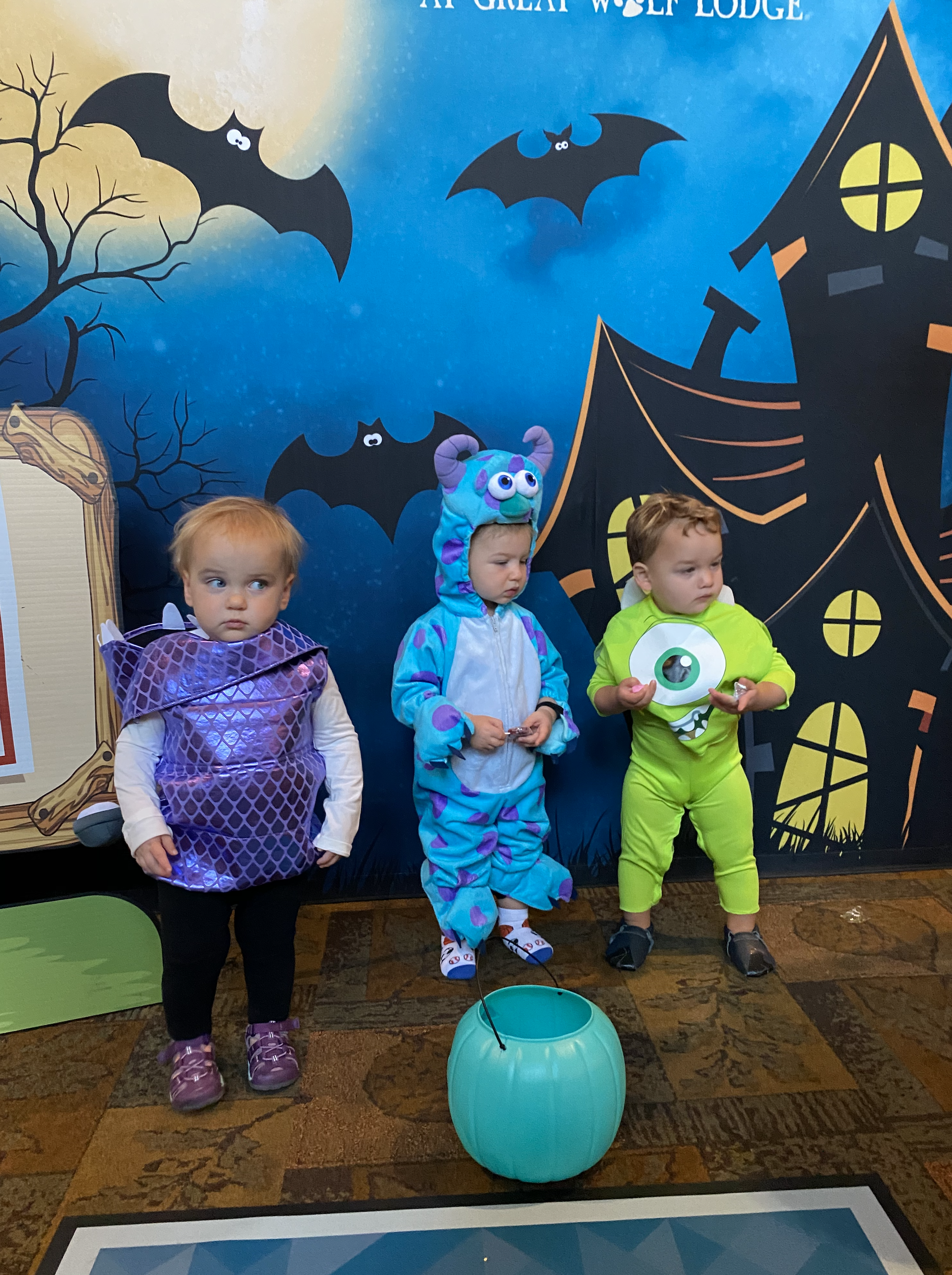 Kids in Monster Inc costumes 