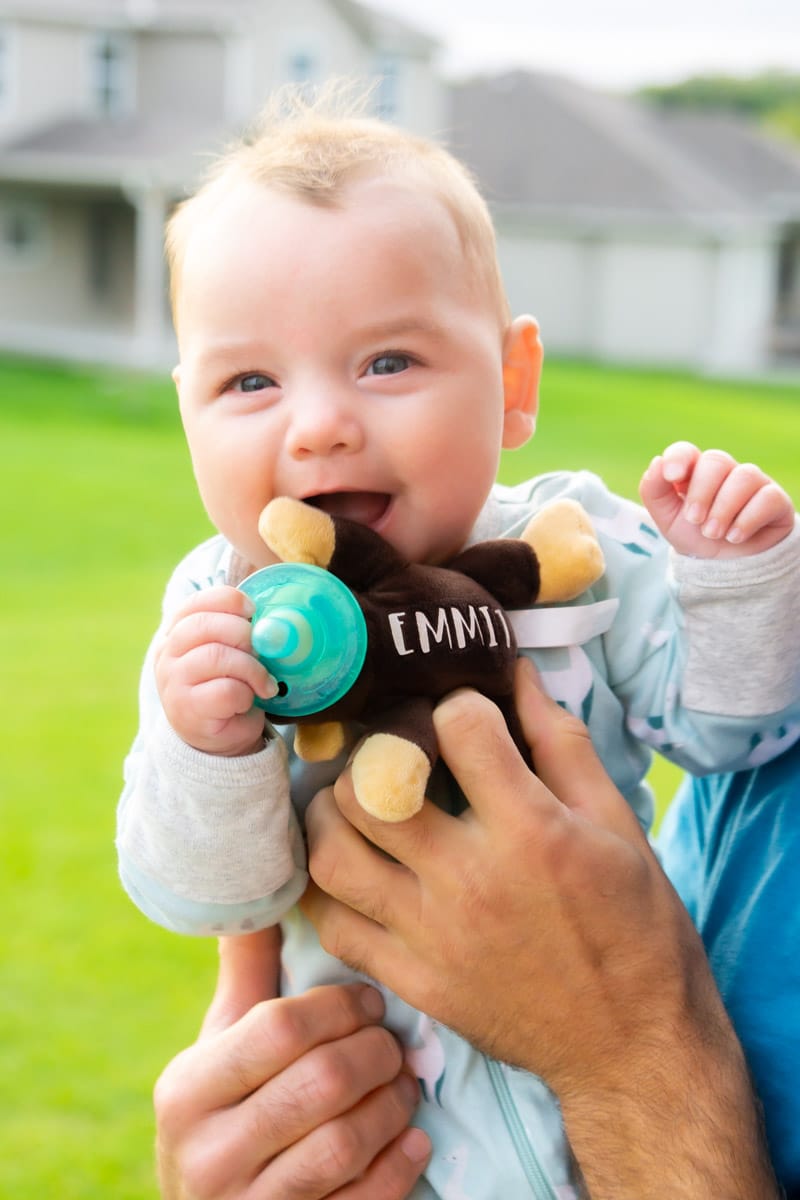 Personalized baby items made with Cricut EasyPress Mini