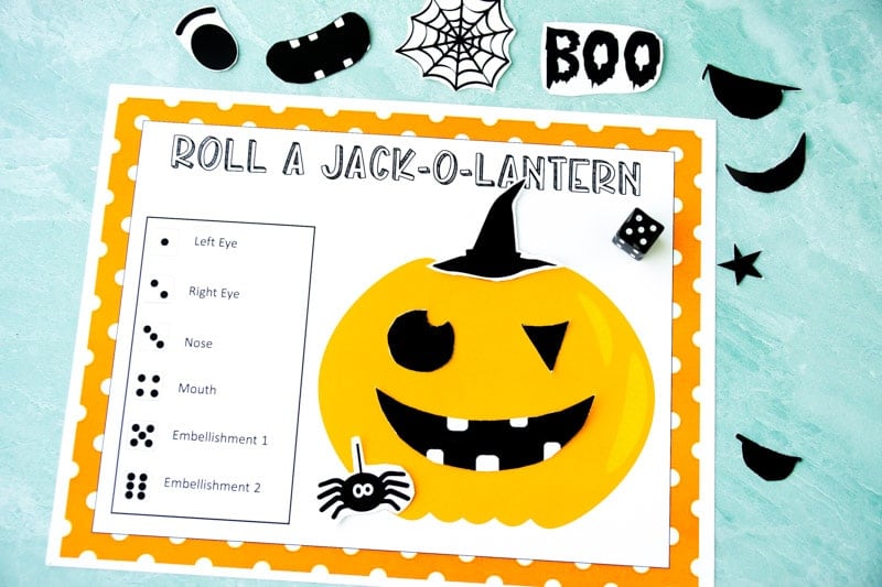 Halloween Roll and Cover Dice Game, Roll and Race