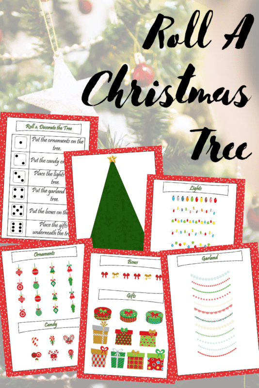 This roll a Christmas tree game is so fun for kids! Perfect for a classroom party for preschoolers, kindergarten, or even elementary school! One of the best Christmas games for kids!