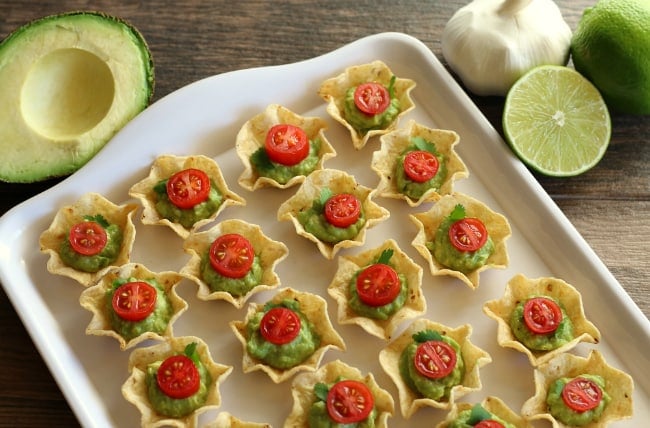 Chip and guac make great Christmas appetizers