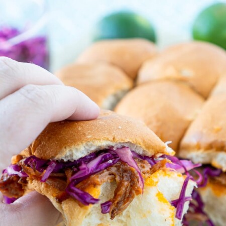 Pulled pork sliders ready to be enjoyed
