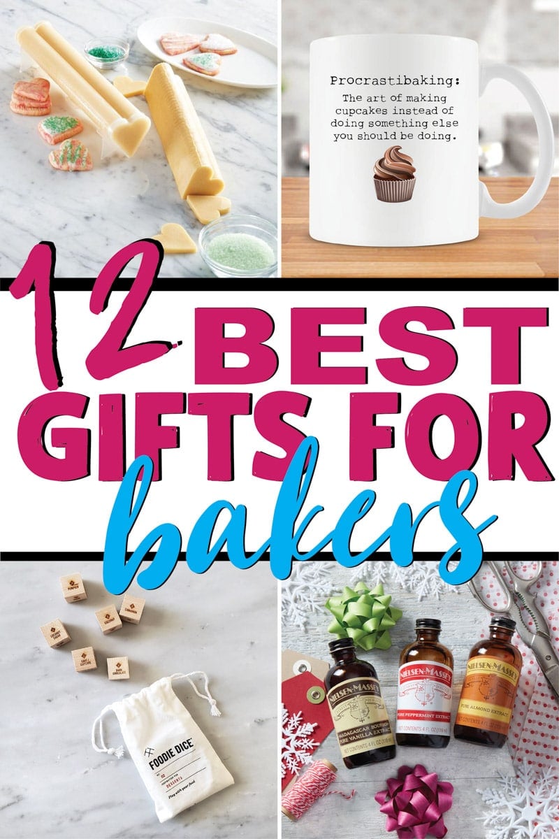 12 unique gifts for bakers! Tons of ideas for everyone from kids to your best friend! Personalized ideas, DIY ideas, and more!
