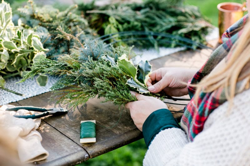 Wreath making Christmas party themes