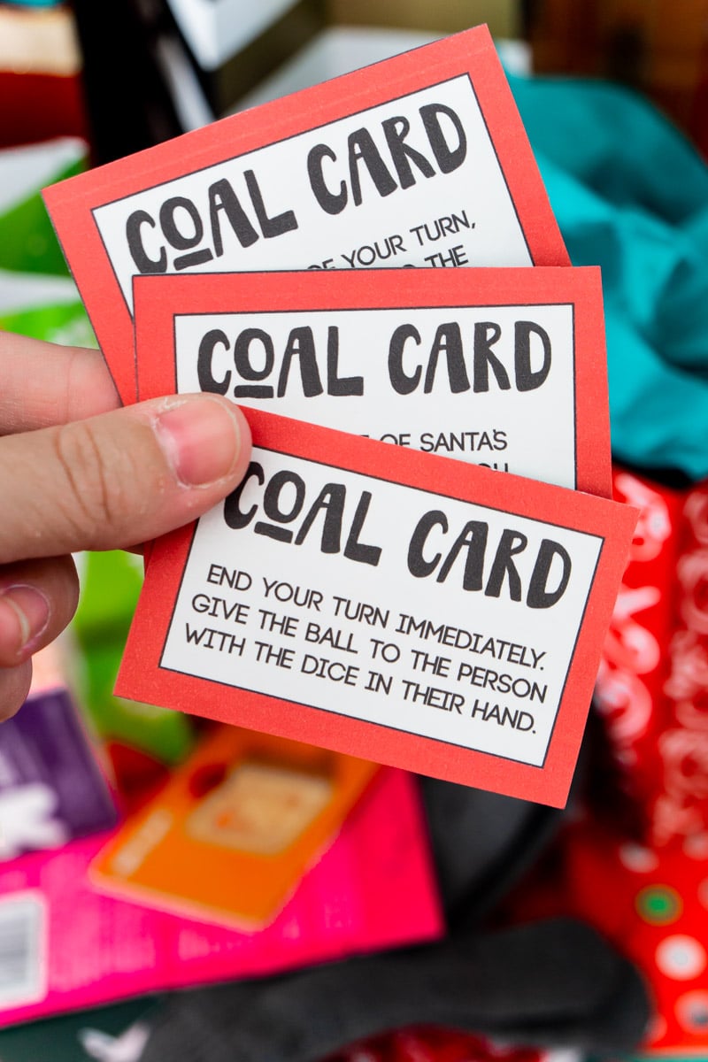 Coal cards for a saran wrap game