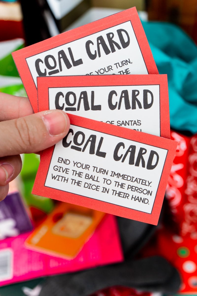 Coal cards for a saran wrap game