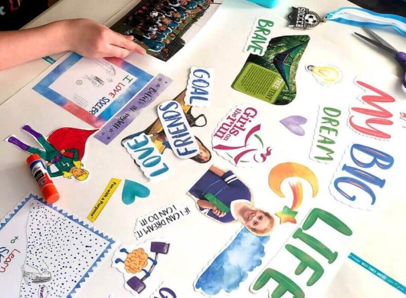 Vision boards make great New Year's Eve ideas for kids