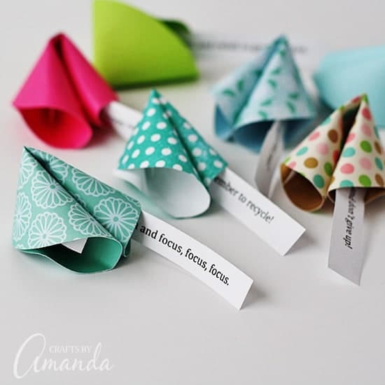 paper fortune cookies are fun New Year's Eve ideas for kids