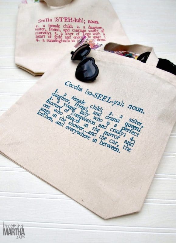 Tote bags make great personalized gifts for kids