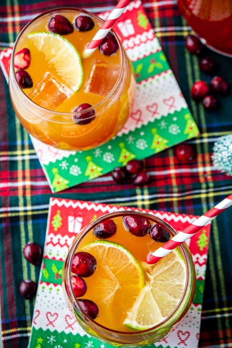 Christmas punch in a glass