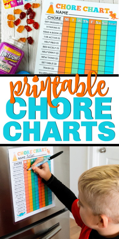 Free printable chore chart for kids! Two different designs that both girls and boys! Daily template that you can add your own family chores to. Great or one kid or multiple kids!