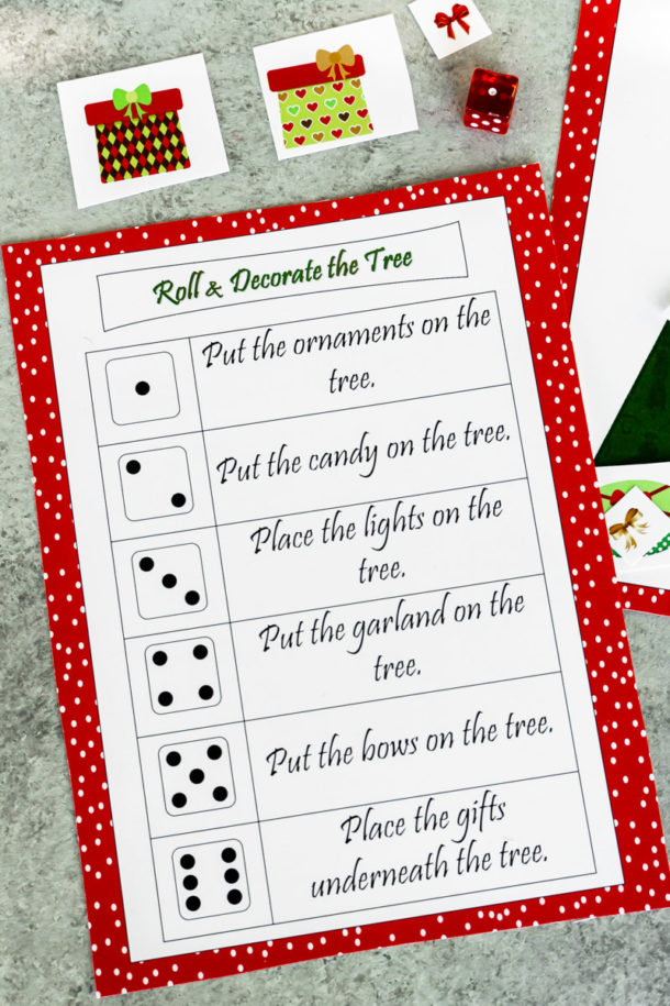 Free Printable Roll A Christmas Tree Dice Game - Play Party Plan