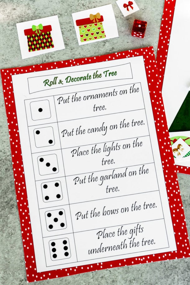 Free Printable Roll A Christmas Tree Dice Game