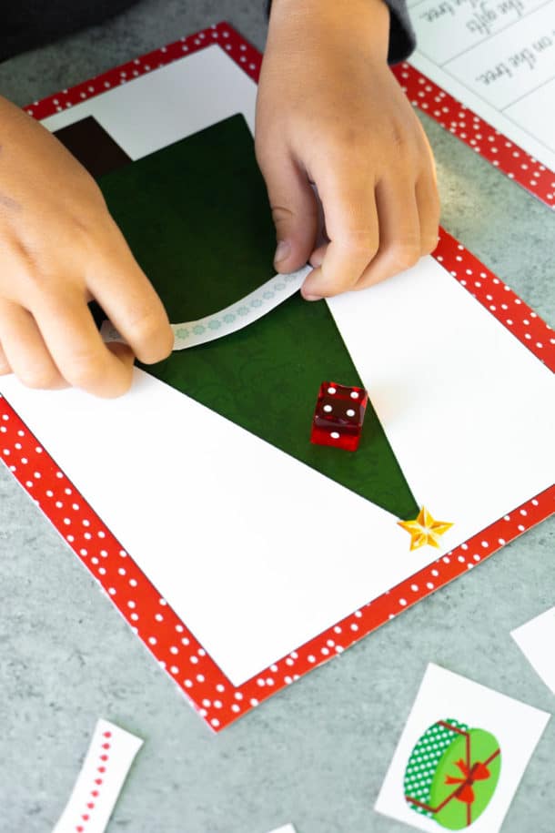 Free printable roll a christmas tree dice game play party plan