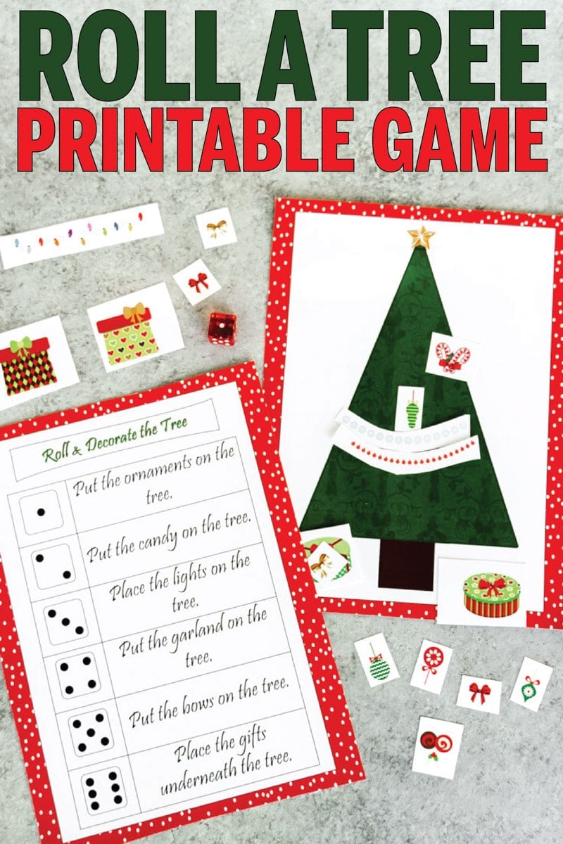 This roll a Christmas tree game is so fun for kids! Perfect for a classroom party for preschoolers, kindergarten, or even elementary school! One of the best Christmas games for kids!