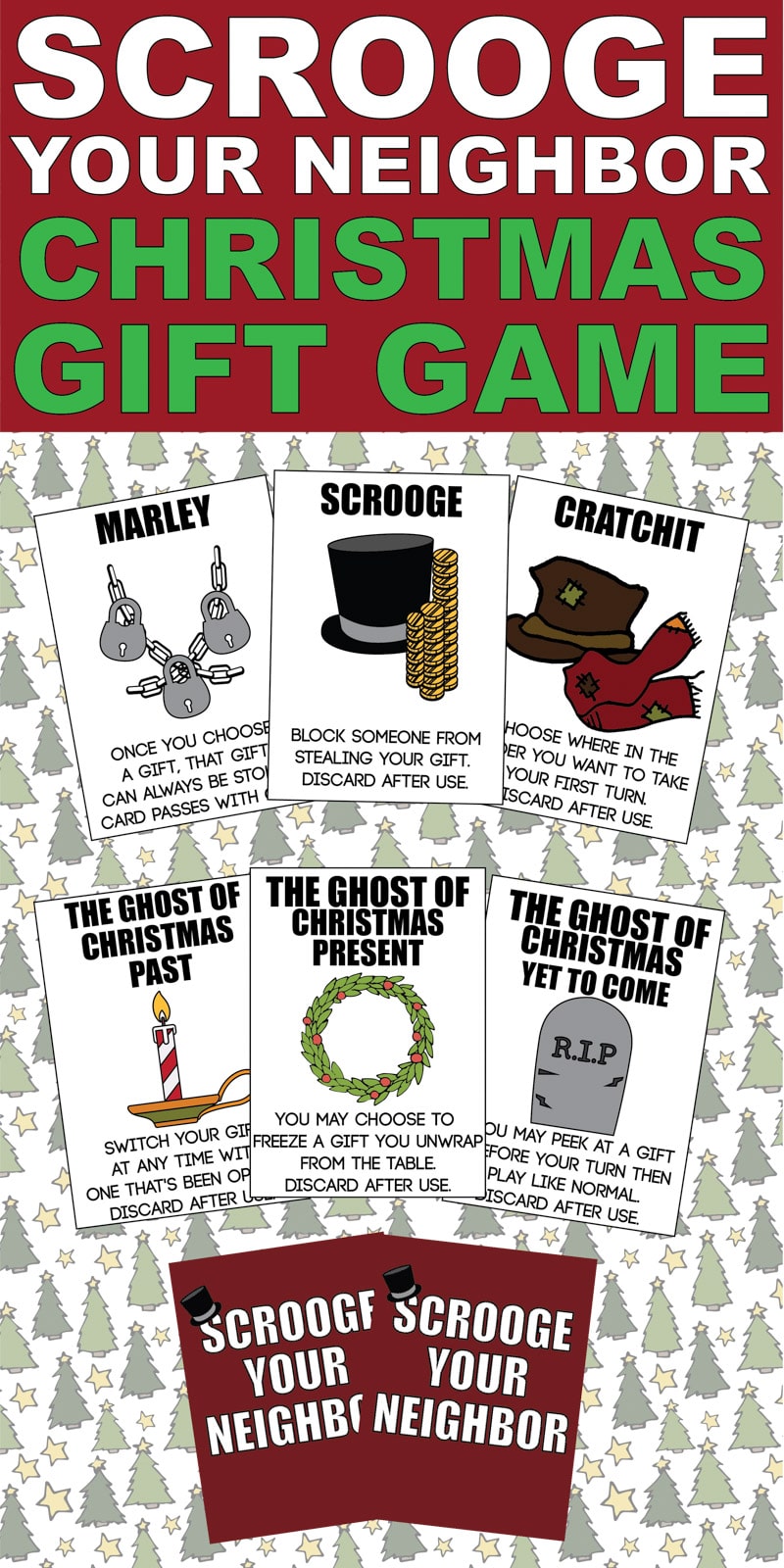 This Scrooge Your Neighbor gift exchange is one of the most fun Christmas games ever! Get the free printable cards and play with your office, a group of adults, or even for family night! It’s hilarious and so much fun! 