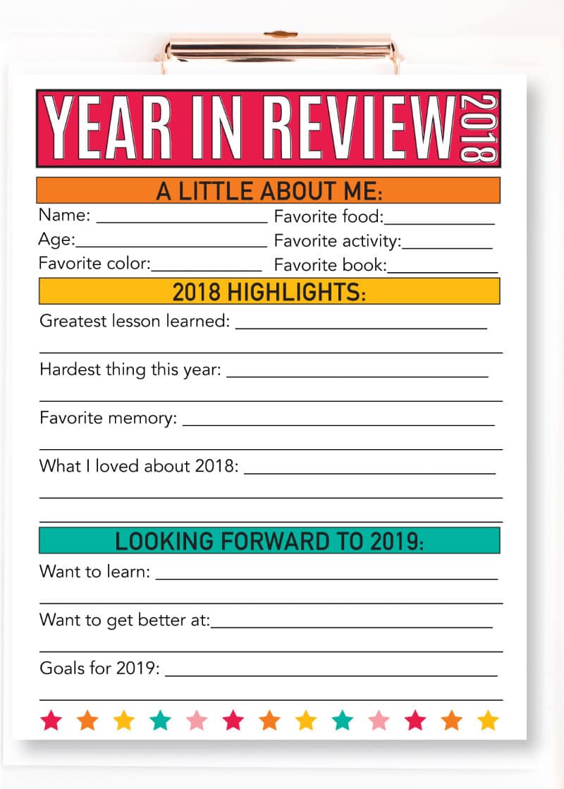 Year in review New Year's Eve ideas for kids