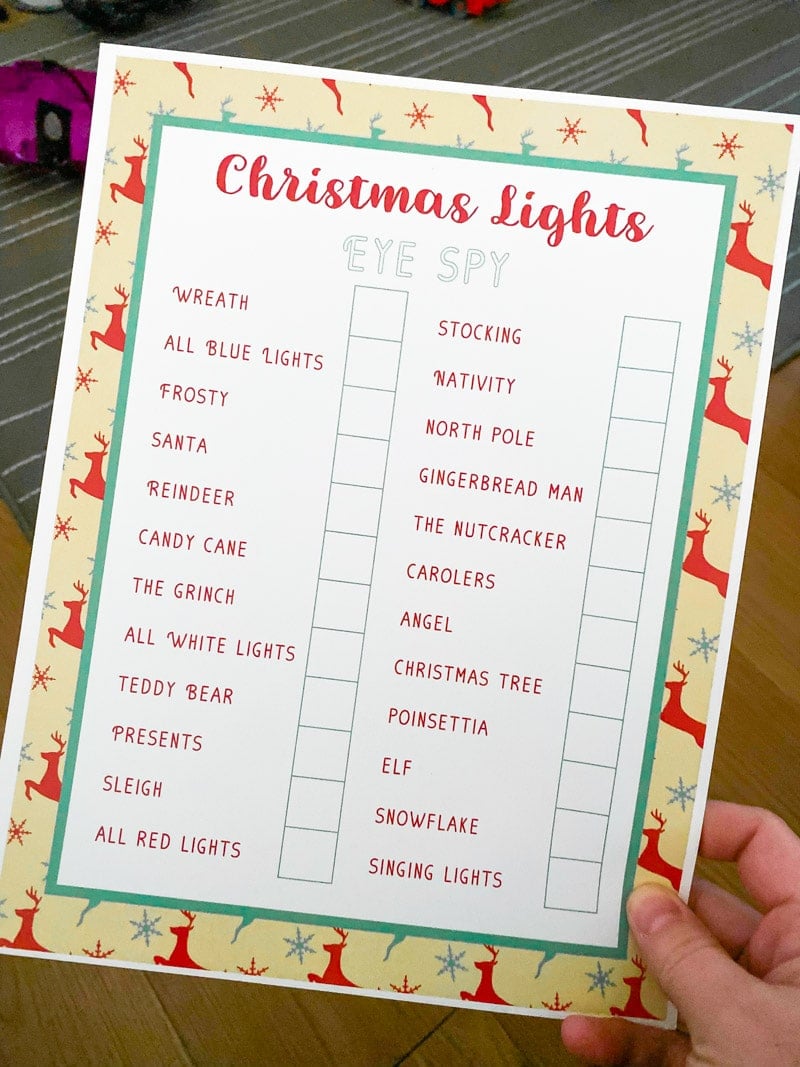 Printable Christmas light scavenger hunt