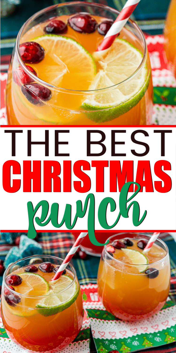 Nonalcoholic Christmas punch that’s delicious for kids or adults! Start with a little apple cider, add Sprite, and voila you have one of the best punch recipes ever! Easy to make for a crowd or just for families. Make it with sherbet for a yummy sherbert punch! 