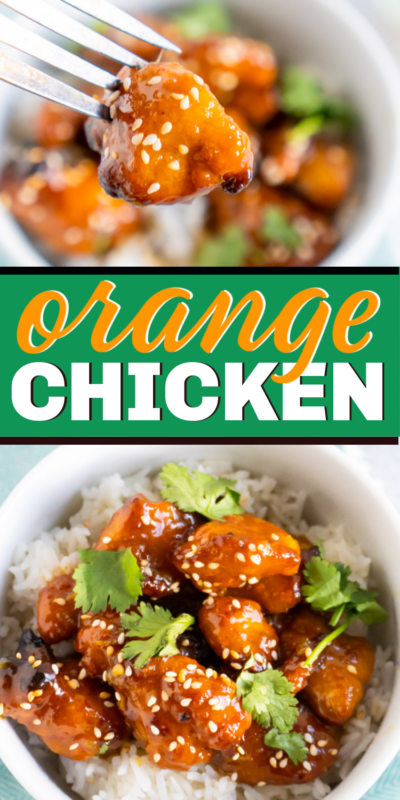 This easy orange chicken recipe starts with baked breaded chicken then gets the most delicious orange chicken sauce ever! It’s crispy, more healthy than Panda Express, and a recipe you’ll make over and over again!