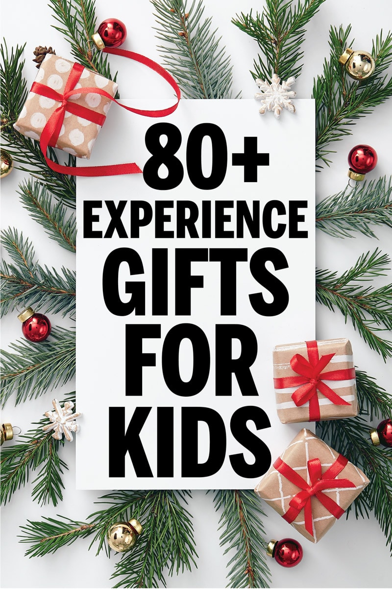 Tons of great experience gifts for kids! Perfect for Christmas, a birthday present, or more! Cheap options, free printable coupons to give the gifts, how to wrap ideas, and more! Perfect for families doing a big gift for the holidays.