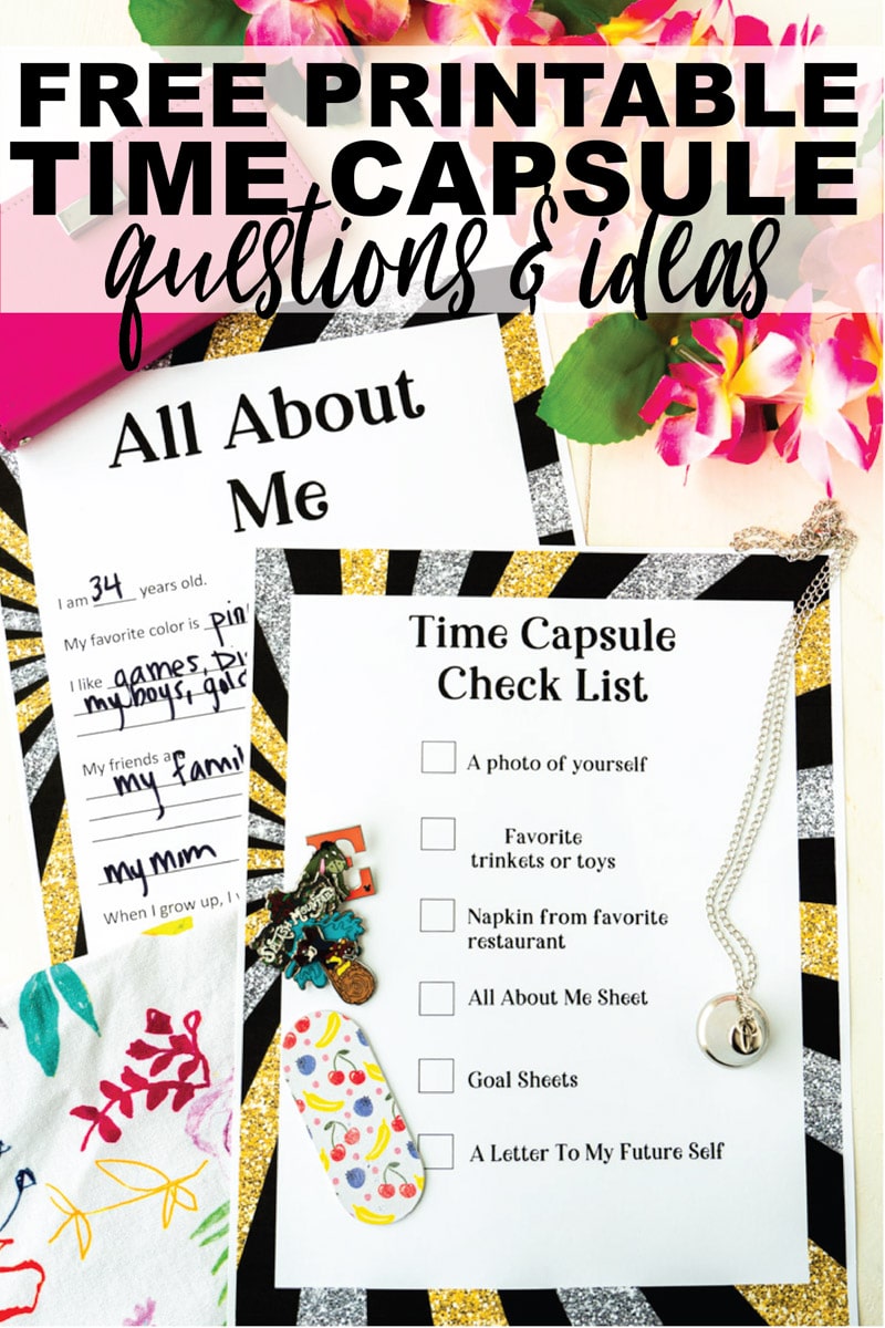 This New Year's Eve time capsule is such a fun activity for kids or adults! Comes with free printable pages, suggestions of what to put in a time capsule, and great DIY ideas!