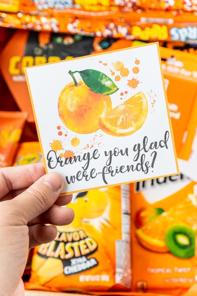 Orange you glad printable gift tags