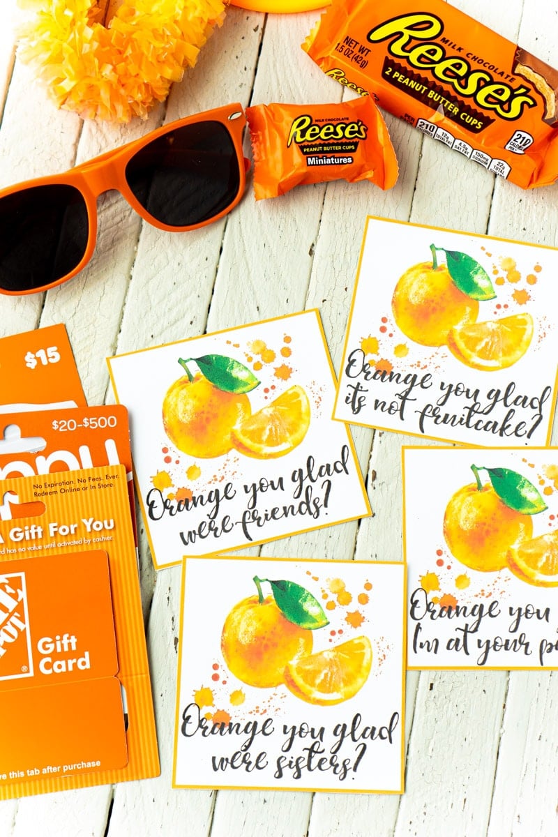 Orange printable gift tags