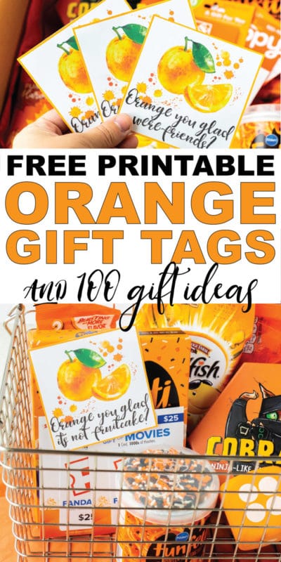 These orange you glad printable gift tags are so cute! Add them to some of the orange gift ideas for one of the best DIY thank you or holiday gift idea ever! Perfect for neighbor gifts, teacher gifts, or even a birthday gift for a friend!