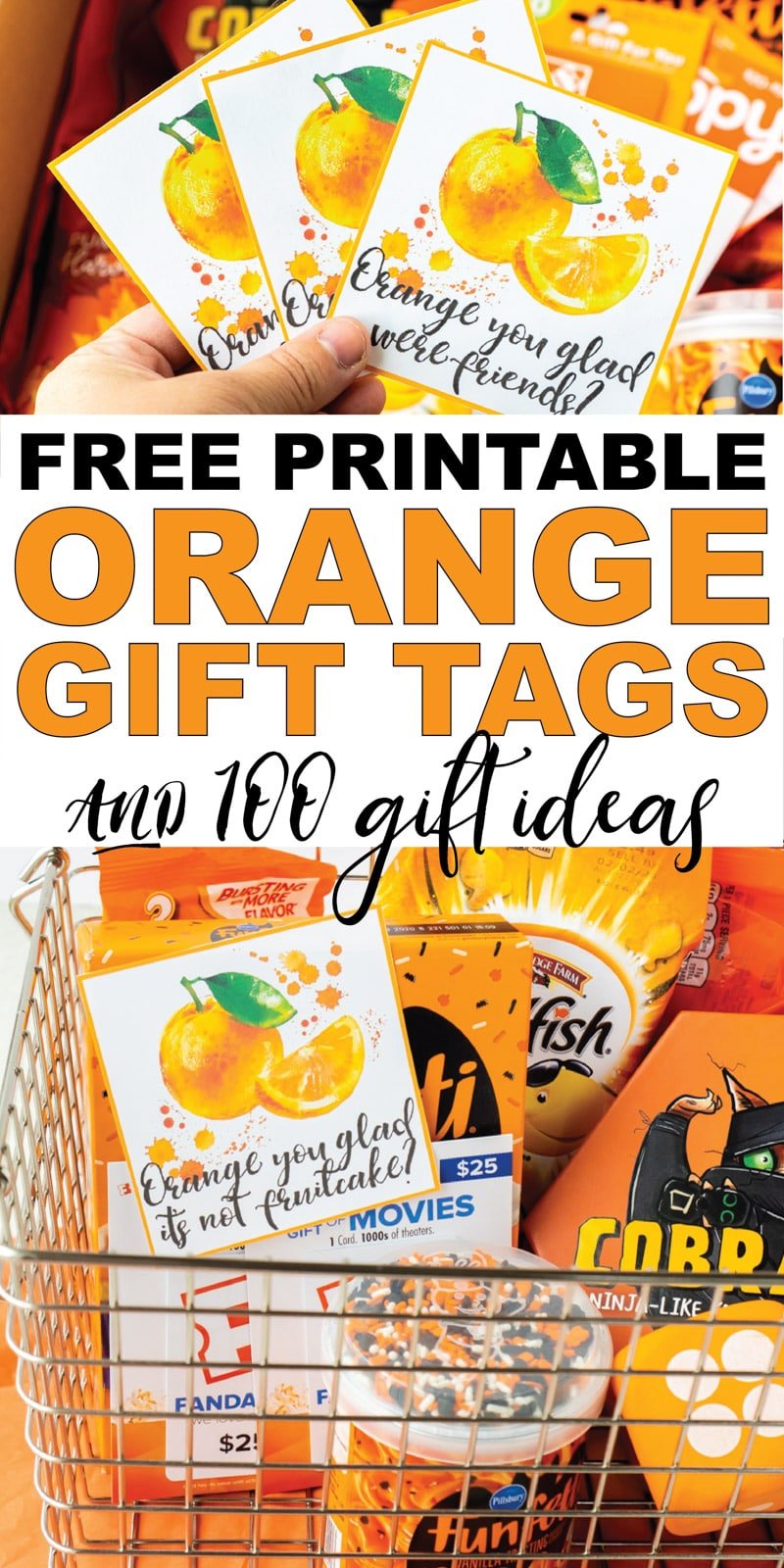 These orange you glad printable gift tags are so cute! Add them to some of the orange gift ideas for one of the best DIY thank you or holiday gift idea ever! Perfect for neighbor gifts, teacher gifts, or even a birthday gift for a friend!