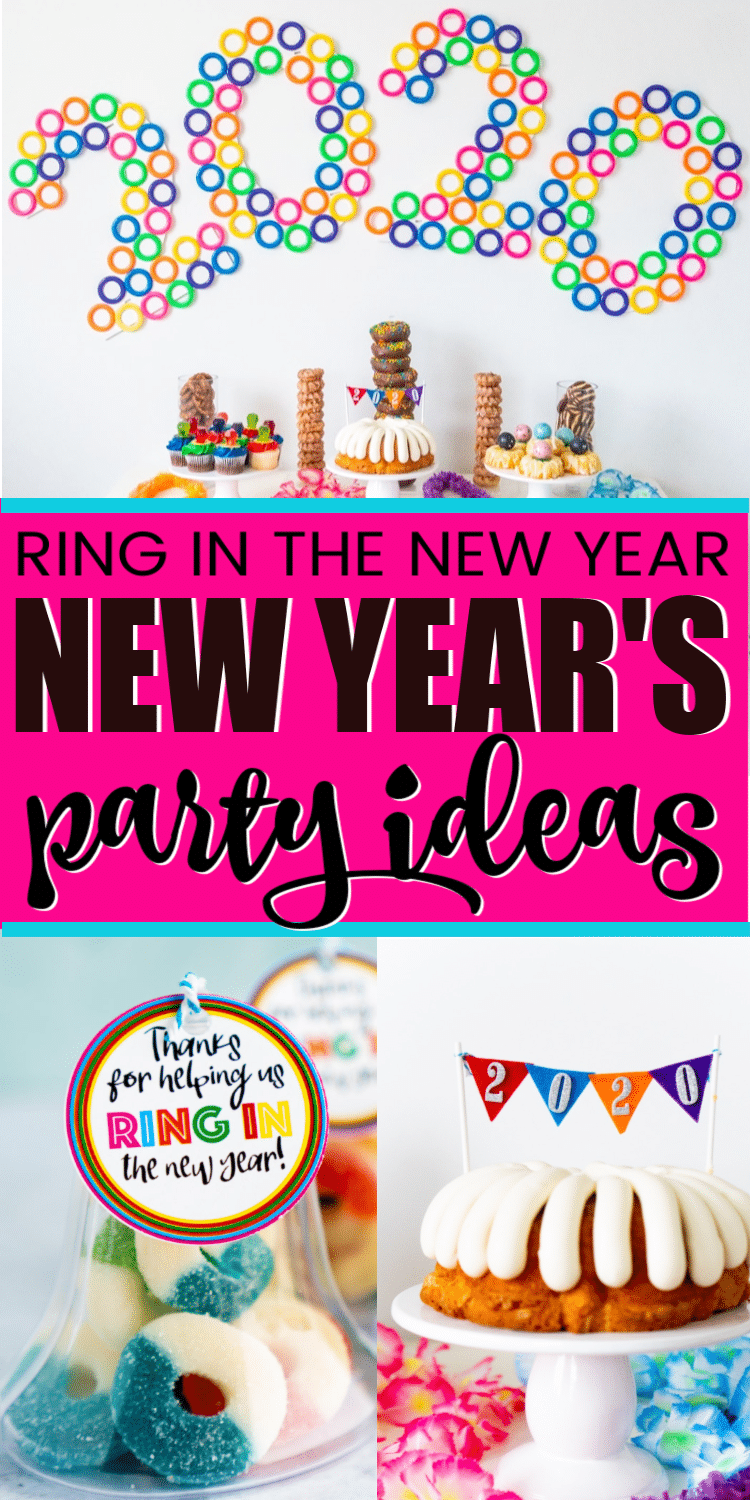 Fun ring in the new year New Year’s Eve party ideas for adults (or for teens or even for kids!). Tons o fun ideas you can DIY yourself including decorations, food ideas, simple games, and more! Perfect theme for 2020 whether you’re celebrating with friends or just looking for ideas for family fun!